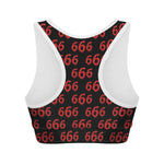 666 Satan Pattern Print Women's Sports Bra
