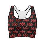 666 Satan Pattern Print Women's Sports Bra
