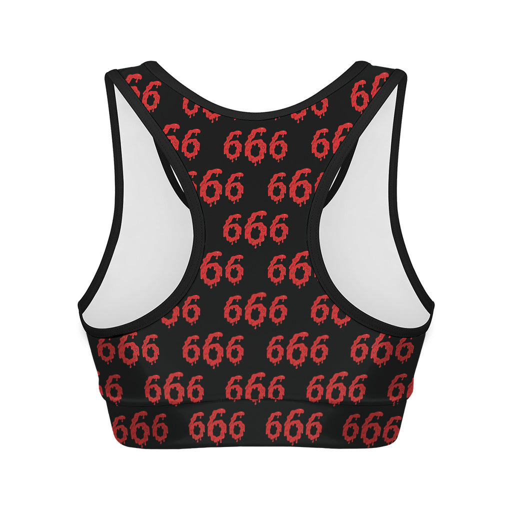 666 Satan Pattern Print Women's Sports Bra