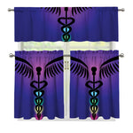 7 Chakras Caduceus Print 3 Piece Kitchen Curtains