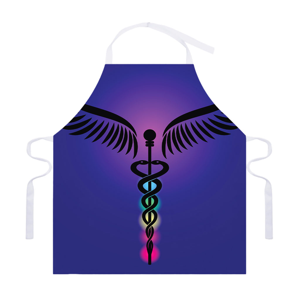 7 Chakras Caduceus Print Adjustable Apron