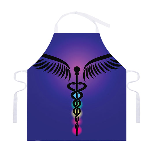 7 Chakras Caduceus Print Adjustable Apron
