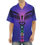 7 Chakras Caduceus Print Aloha Shirt