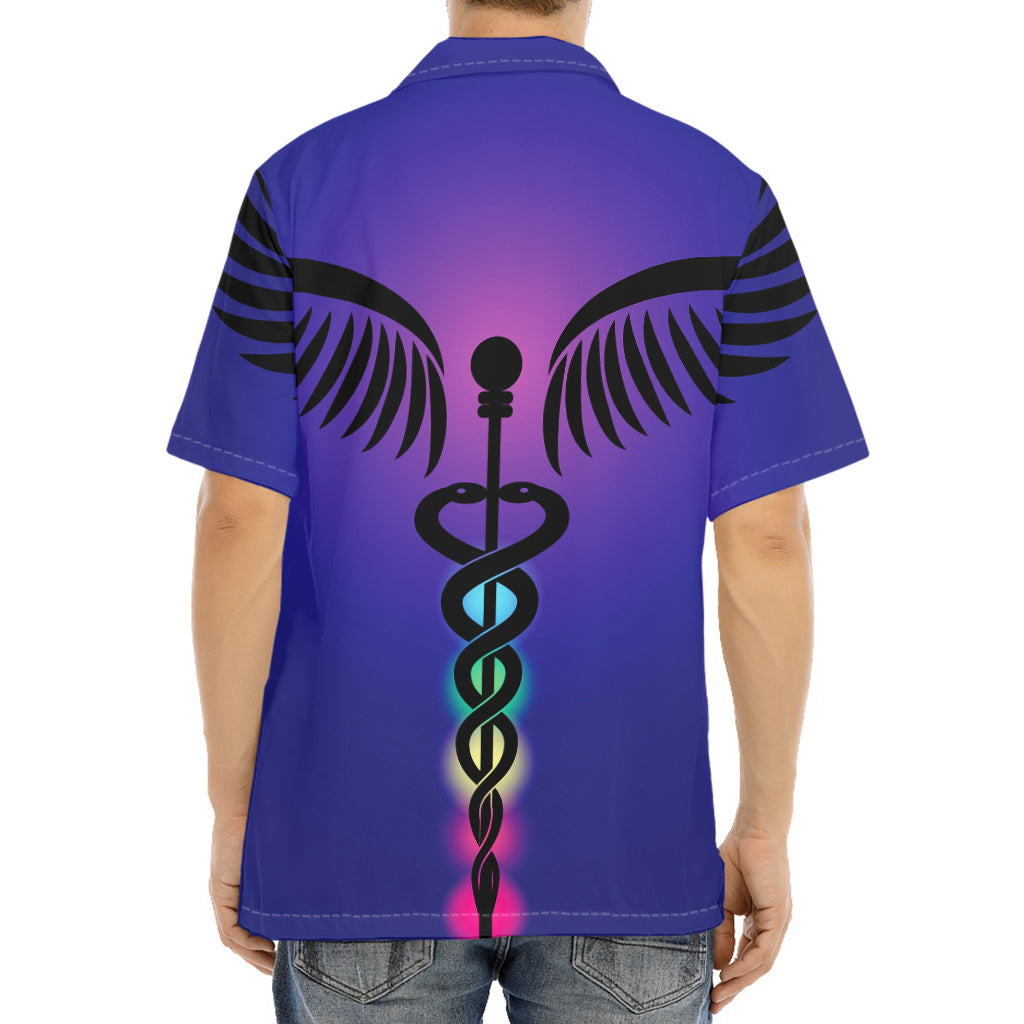 7 Chakras Caduceus Print Aloha Shirt