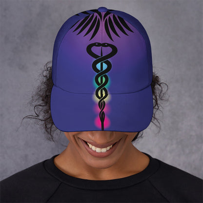 7 Chakras Caduceus Print Baseball Cap