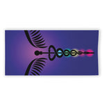 7 Chakras Caduceus Print Beach Towel