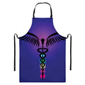 7 Chakras Caduceus Print Bib Apron With Pocket