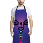 7 Chakras Caduceus Print Bib Apron With Pocket