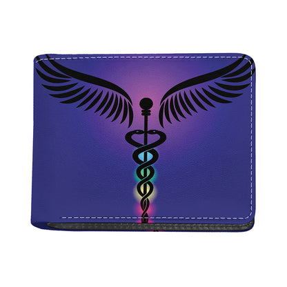 7 Chakras Caduceus Print Bifold Wallet