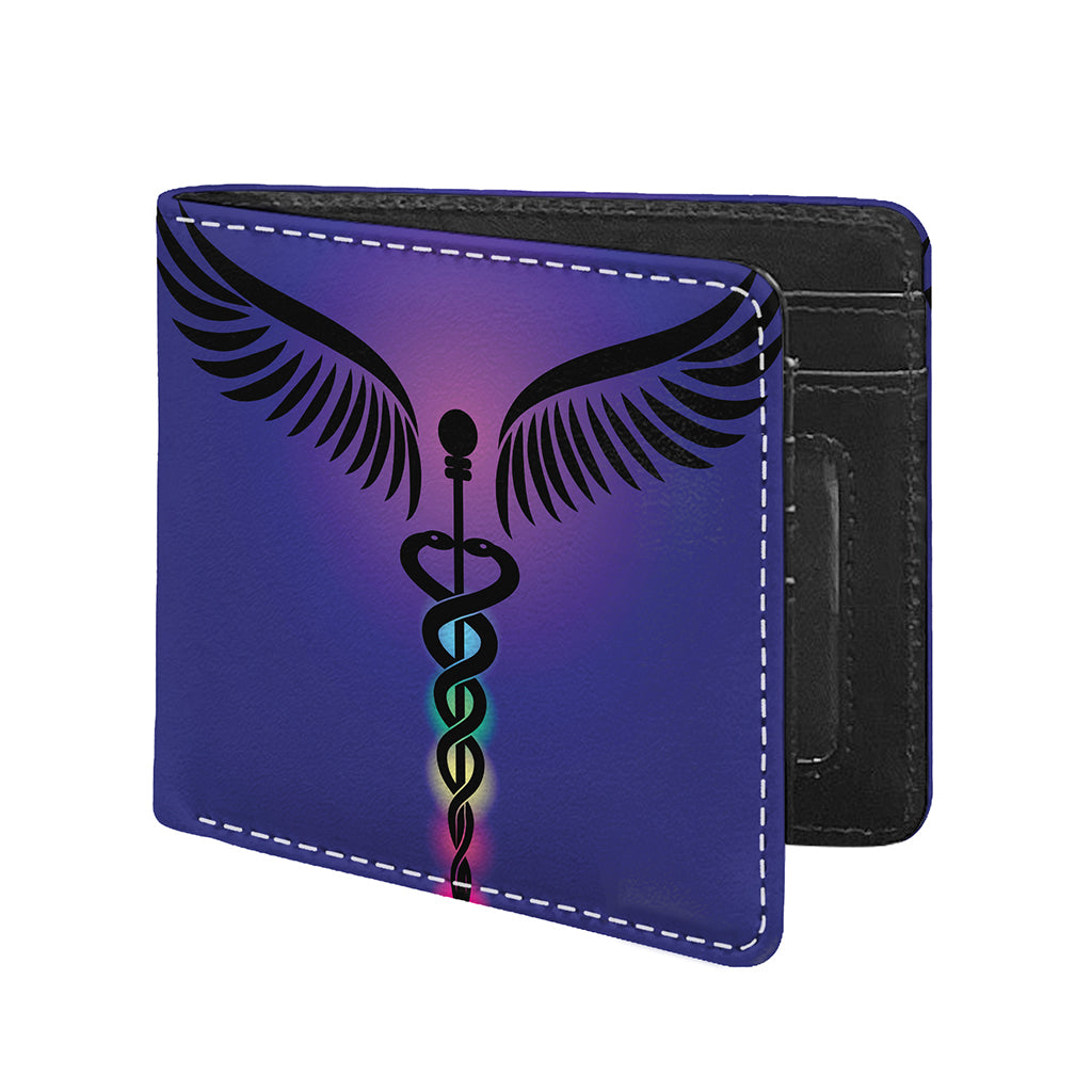 7 Chakras Caduceus Print Bifold Wallet