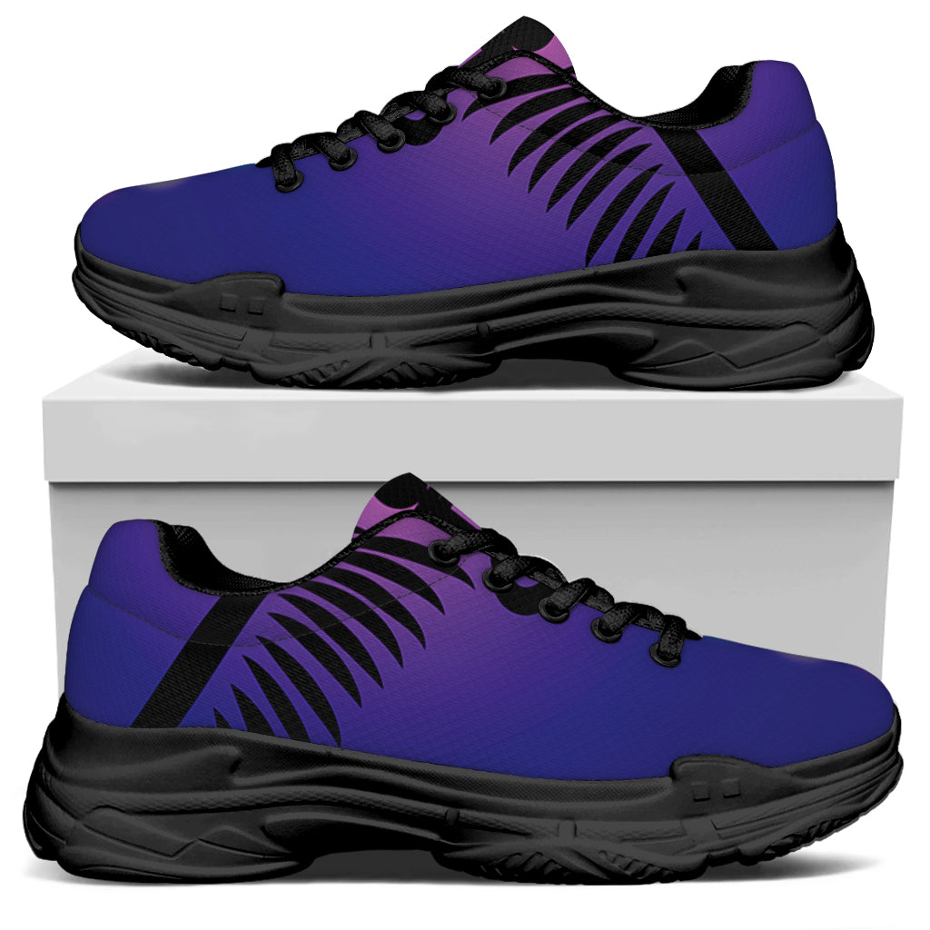 7 Chakras Caduceus Print Black Chunky Shoes