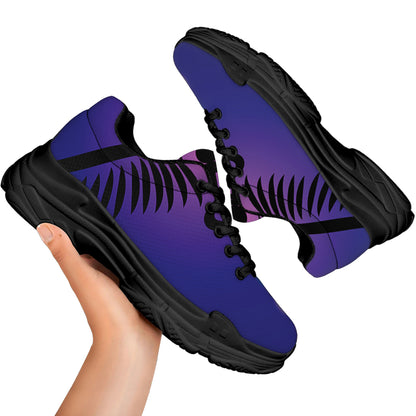 7 Chakras Caduceus Print Black Chunky Shoes