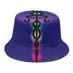 7 Chakras Caduceus Print Bucket Hat