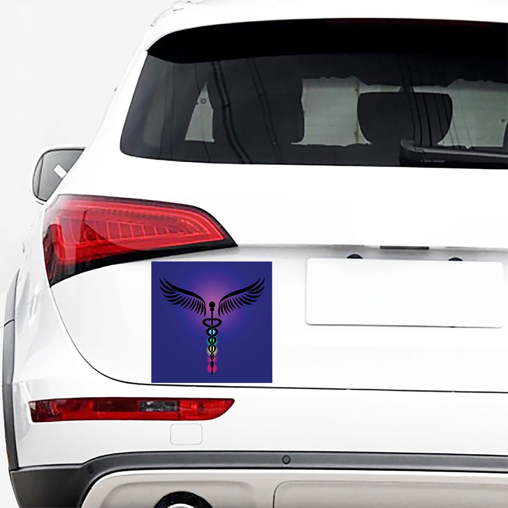 7 Chakras Caduceus Print Car Sticker