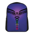 7 Chakras Caduceus Print Casual Backpack