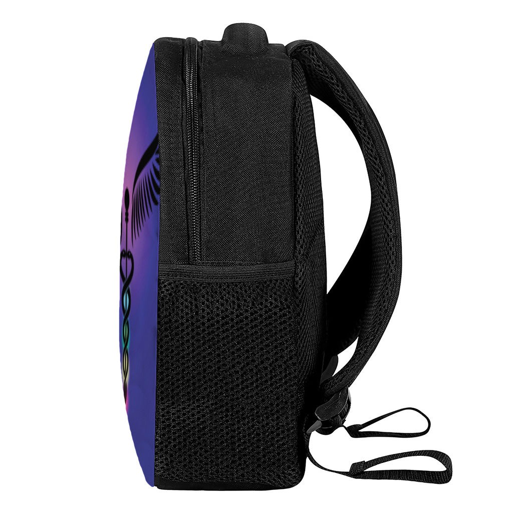 7 Chakras Caduceus Print Casual Backpack