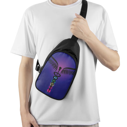7 Chakras Caduceus Print Chest Bag