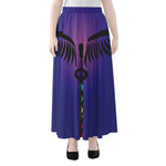 7 Chakras Caduceus Print Chiffon Maxi Skirt