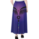 7 Chakras Caduceus Print Chiffon Maxi Skirt