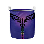 7 Chakras Caduceus Print Collapsible Laundry Basket