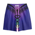 7 Chakras Caduceus Print Cotton Shorts