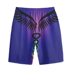 7 Chakras Caduceus Print Cotton Shorts