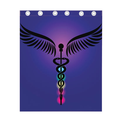 7 Chakras Caduceus Print Curtain