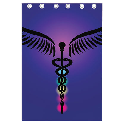 7 Chakras Caduceus Print Curtain