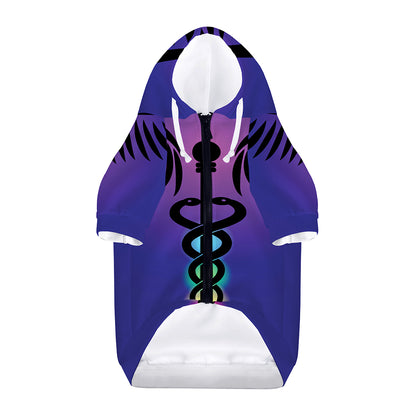 7 Chakras Caduceus Print Dog Zip Up Hoodie