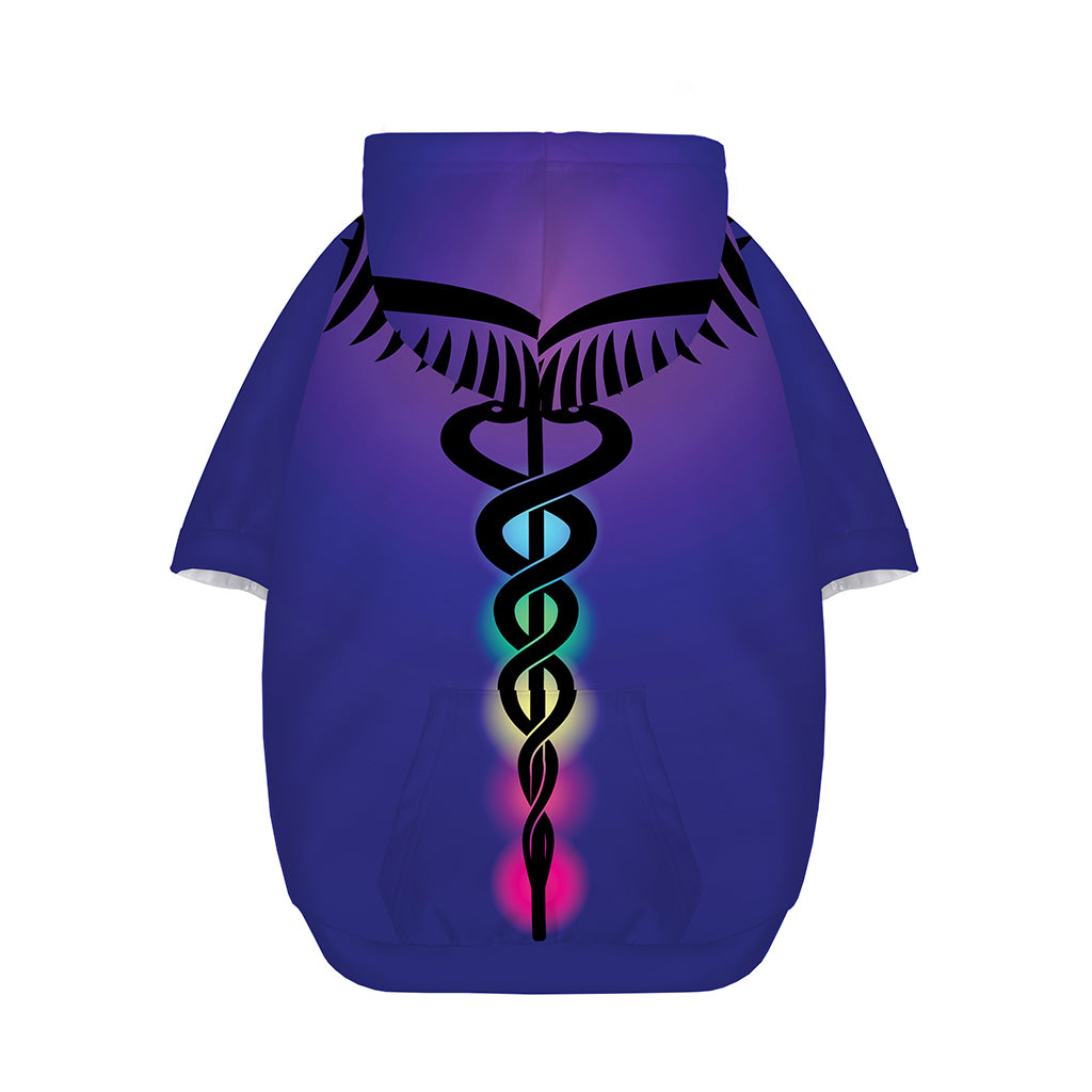 7 Chakras Caduceus Print Dog Zip Up Hoodie