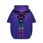 7 Chakras Caduceus Print Dog Zip Up Hoodie