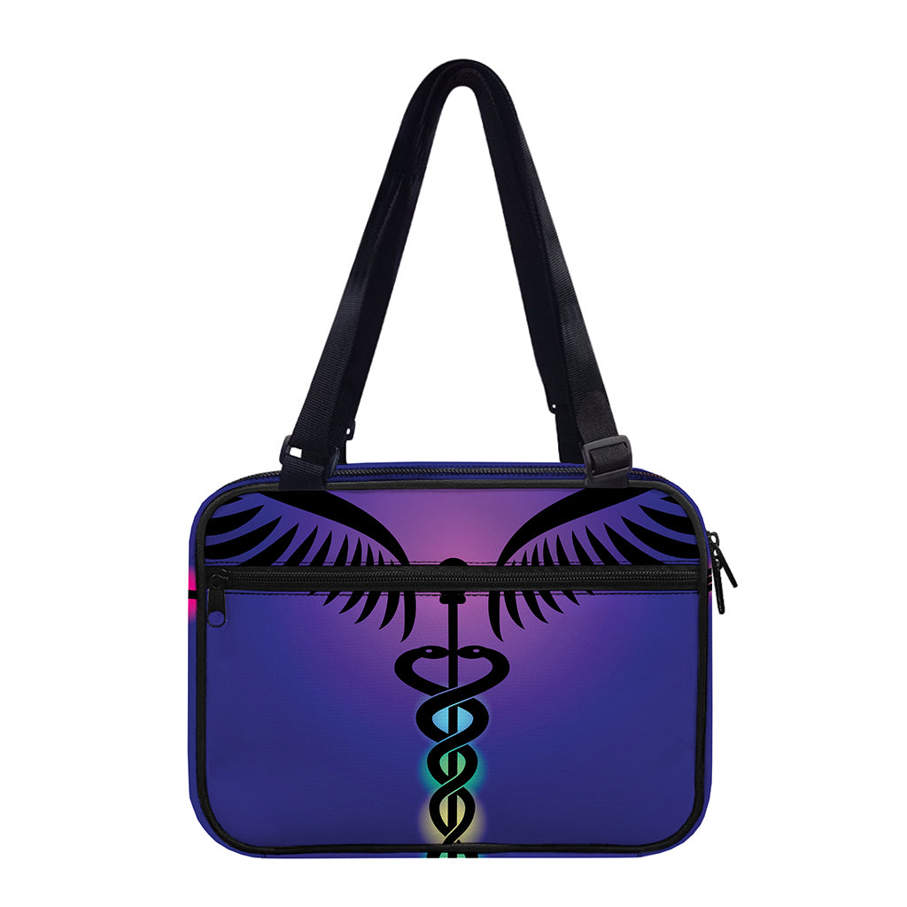 7 Chakras Caduceus Print Double Strap Bible Bag