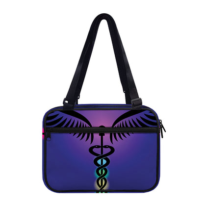 7 Chakras Caduceus Print Double Strap Bible Bag