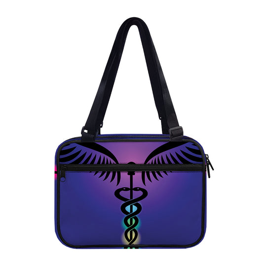 7 Chakras Caduceus Print Double Strap Bible Bag