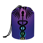 7 Chakras Caduceus Print Drawstring Makeup Bag
