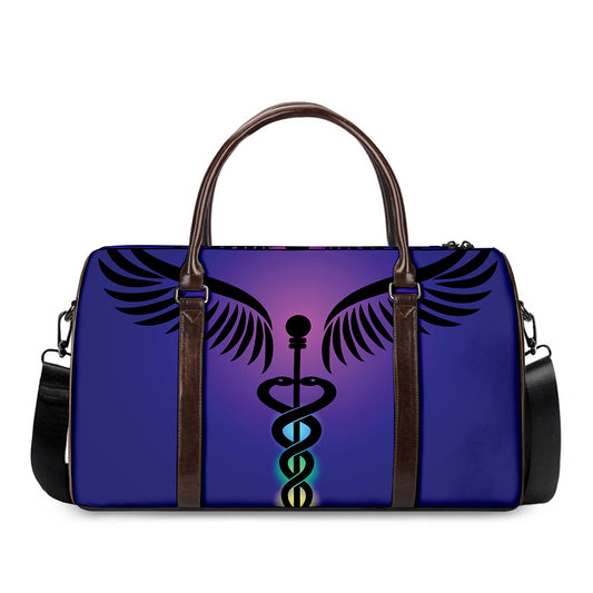 7 Chakras Caduceus Print Duffle Bag