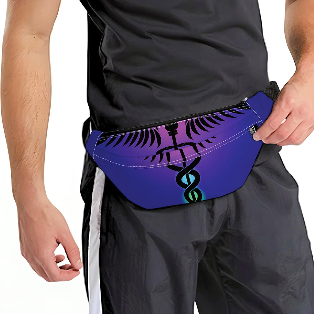 7 Chakras Caduceus Print Fanny Pack