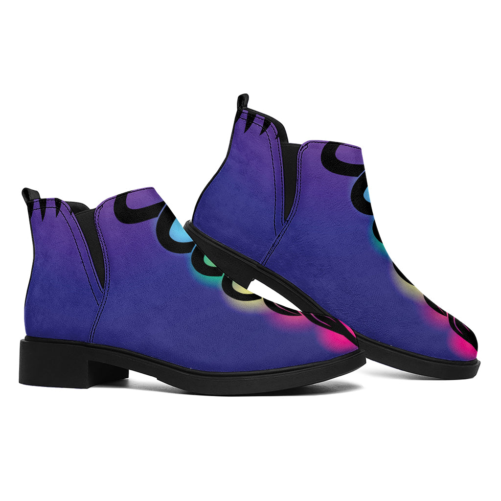 7 Chakras Caduceus Print Flat Ankle Boots