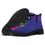 7 Chakras Caduceus Print Flat Ankle Boots