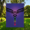 7 Chakras Caduceus Print Garden Flag