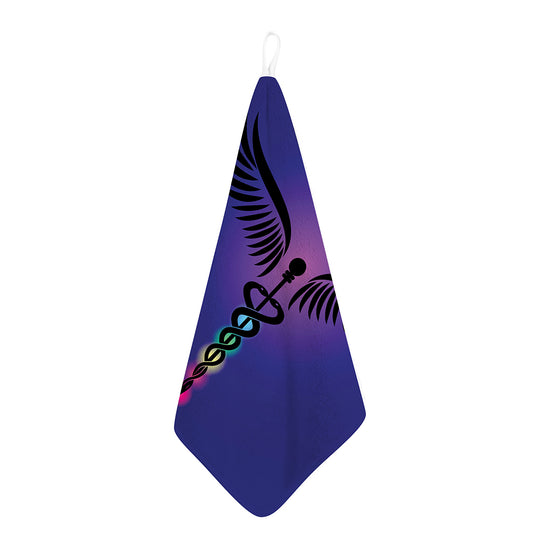 7 Chakras Caduceus Print Hand Towel