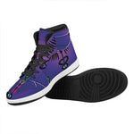 7 Chakras Caduceus Print High Top Leather Sneakers