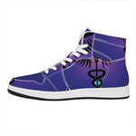 7 Chakras Caduceus Print High Top Leather Sneakers