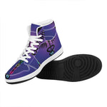 7 Chakras Caduceus Print High Top Leather Sneakers