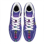 7 Chakras Caduceus Print High Top Leather Sneakers