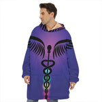 7 Chakras Caduceus Print Hoodie Blanket