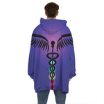 7 Chakras Caduceus Print Hoodie Blanket