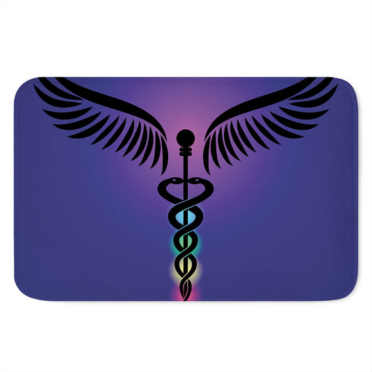 7 Chakras Caduceus Print Indoor Door Mat