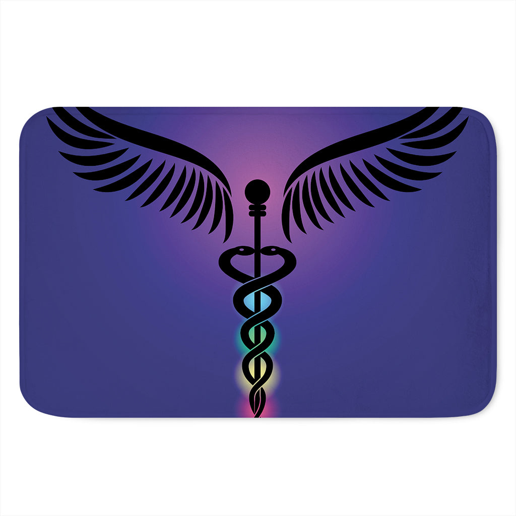 7 Chakras Caduceus Print Indoor Door Mat