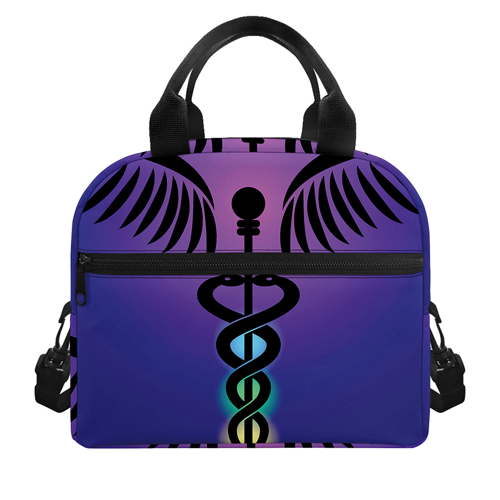7 Chakras Caduceus Print Insulated Lunch Bag